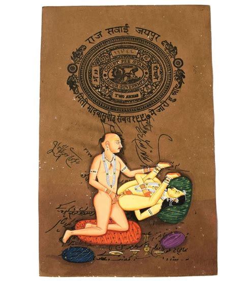 INDIAN MINIATURE ART Watercolor Old Paper Nude Painting Mughal Emperor Erotic EUR