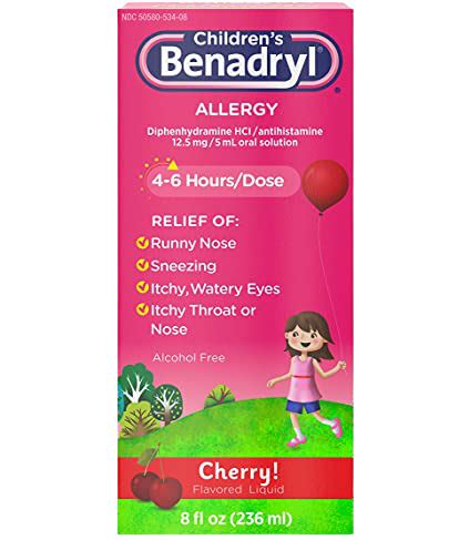 Children's Liquid Benadryl 12.5 mg Allergy Relief | Vitality Medical