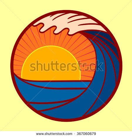 An Image Of The Sun Rising Over Water With Waves In The Foreground And