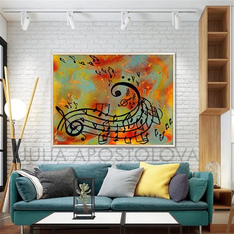 Music Notes Painting Abstract Music Art Print Musical Notes - Etsy