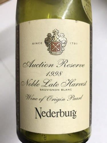 Nederburg Auction Reserve Noble Late Harvest Sauvignon Blanc Vivino Us