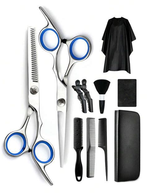 11 pièces Kit de ciseaux de coupe de cheveux ensemble de ciseaux de