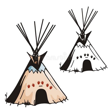 Cartoon Indians Tepee Stock Vector Illustration Of Lakota