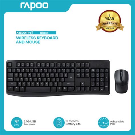 Rapoo X1800 PRO Multimedia 2 4G Wireless Keyboard And Mouse Combo