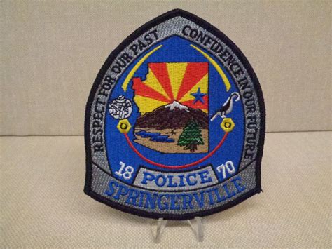 Springerville Az Police Dept Patch Unusual Upside Down Design Colorful Ebay