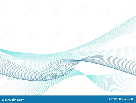 Blue Waves On White Background Abstract Vector Stock Vector