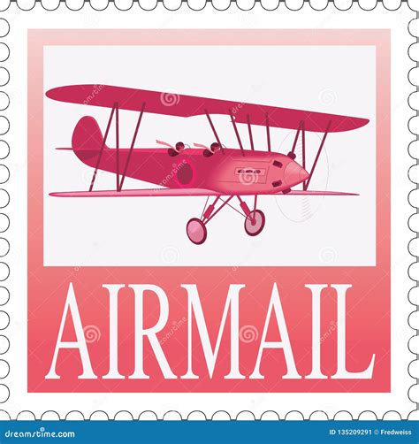 Airmail Postage Stamp Vector Illustration Stock Vector - Illustration ...