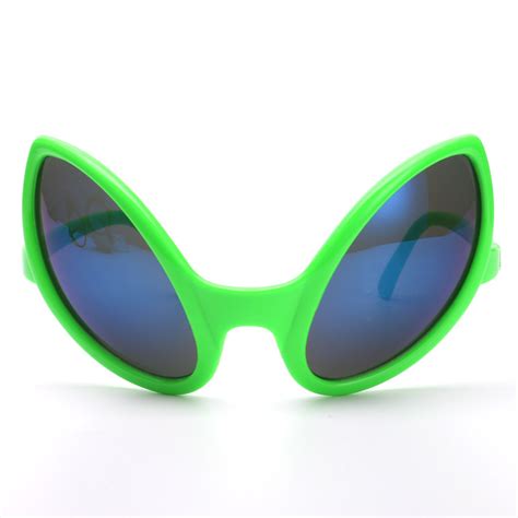 Green Alien Sunglasses Alien Costume Mirrored Glasses Silver Alien ...