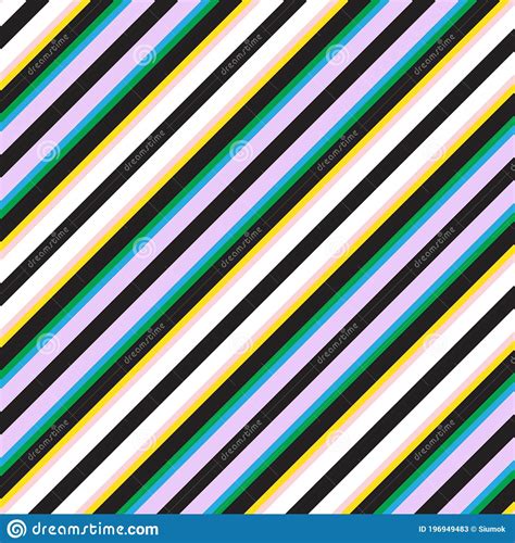 Rainbow Stripe Seamless Pattern Background In Diagonal Style Stock Vector Illustration Of