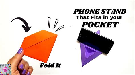 How To Make Paper Mobile Stand Without Glue Diy Origami Phone Holder Origami Crafts Idea