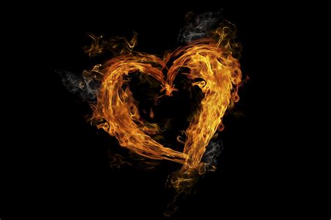 Flame Glowing Heart 5k Wallpaperhd Love Wallpapers4k Wallpapers