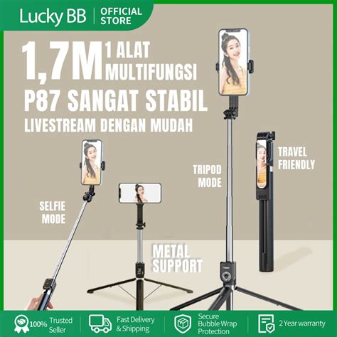 Jual Lucky Bb Extendable Selfie Stick Tripod M Wireless Remote P