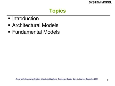 System Model From Chapter Of Distributed Systems Concepts And Design