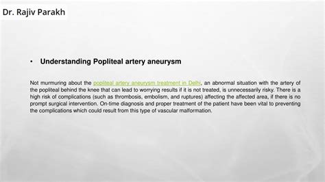 Ppt Advanced Treatments For Popliteal Artery Aneurysm Cutting Edge