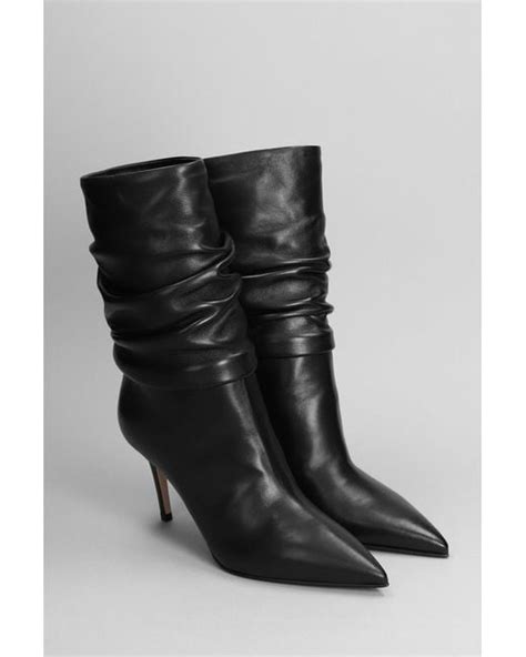 Le Silla Eva High Heels Ankle Boots In Black Leather Lyst