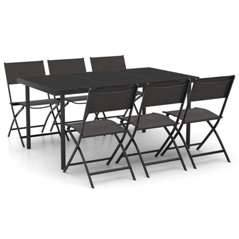 Mobilier de salle à manger d extérieur 7 pcs Acier Mothinessto LY1467