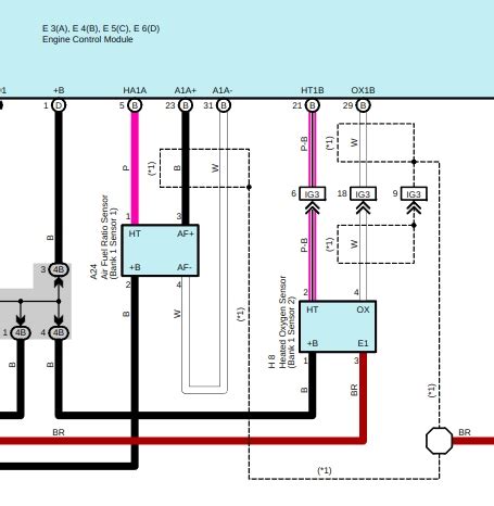 Toyota Matrix Ox Sensors Circuit