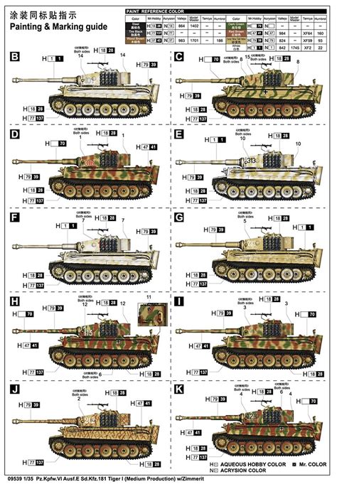 Trumpeter 09539 Pz Kpfw VI Ausf E Sd Kfz 181 Tiger I Medium Production