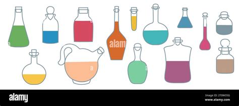 Laboratory Glassware Vector Set Isolated Stock Vector Image And Art Alamy