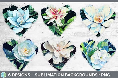 Gardenias Heart Distressed Clipart By Enliven Designs Thehungryjpeg