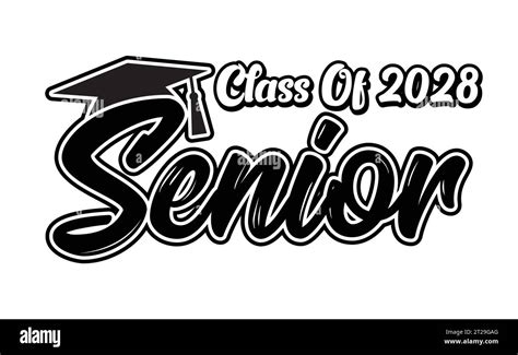 Seniors Class Of 2028 Vector, Tshirt Design Stock Vector Image & Art ...