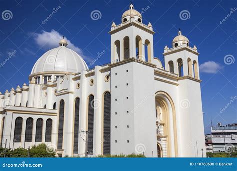 San Salvador Cathedral stock photo. Image of skyline - 110763630