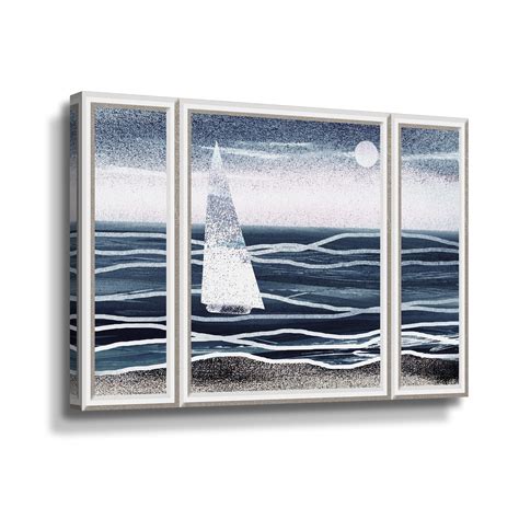 Longshore Tides Sailboat In The Sea Watercolor Beach House III By