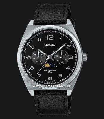 Casio General MTP M300L 1A MTP M300L 1AVDF Men Moon Phase Black Dial