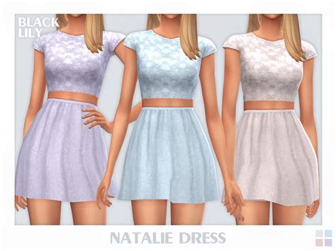 Sims 4 Natalie Dress By Black Lily At TSR The Sims Book