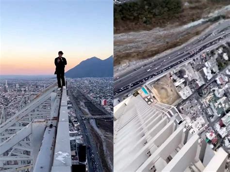 VIDEO Tiktoker se sube al edificio más alto Monterrey Samuel García