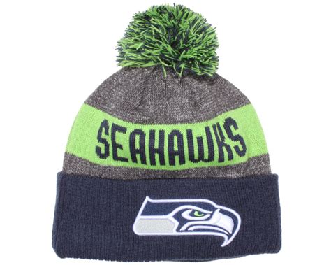 Seattle Seahawks Nfl Sideline Bobble Beanie New Era Beanies