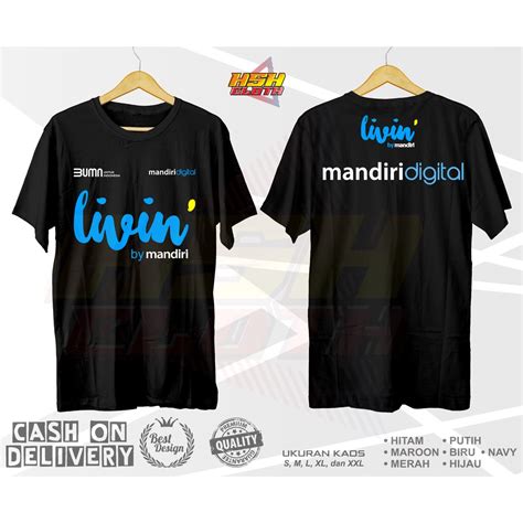 Jual Baju Kaos Pria Distro Sablon Dtf Livin By Mandiri Bumn Digital