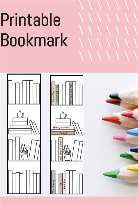 2024 Printable Book Tracker Bookmark Digital Bookmarks Bookmarks For