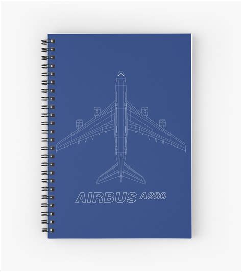 "Airbus A380 Blueprint Plan View" Spiral Notebooks by © Steve H Clark ...