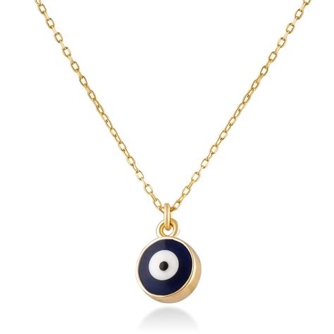 Evil Eye Bead Necklace In 14k Solid Gold Jcarat