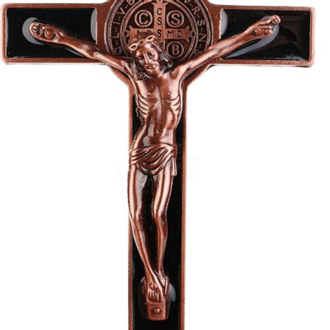 Crucifix Wall Cross Jesus Christ INRI Faux Wood Look Catholic Wall