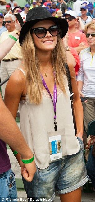 Nina Agdal Wows In Denim Shorts And Lacy Camisole At Sony Open Daily