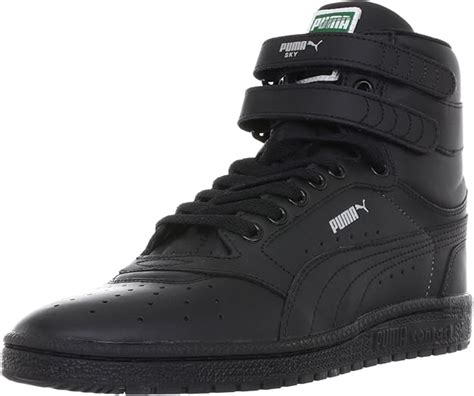 Puma Sky Ii Hi Mens Black Leather High Top Trainers 8 Uk