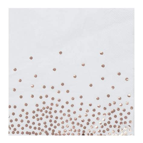 Rose Gold Napkins 50 Pack Disposable Napkins With Rose Gold Foil