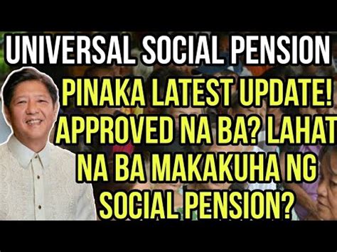 Universal Social Pension K Para Sa Lahat Ng Senior Citizens Latest