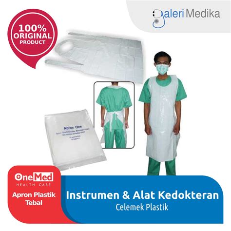 Jual Apron Plastik Tebal OneMed Pak Isi 10 Lembar Celemek Plastik