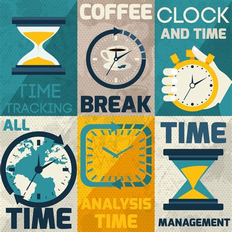 Time Management Poster Stock Vector Illustration Of Design 215036321