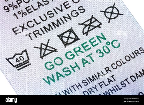 Laundry Clothes Washing Care Label 40° Wash Gentle Cycle Do Not