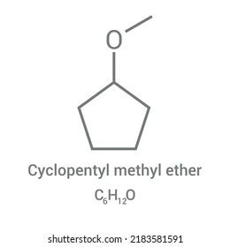 Chemical Structure Cyclopentyl Methyl Ether C H O Stock Vector