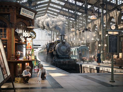 ArtStation - 1930s trainstation