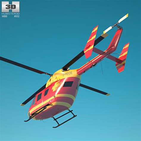 MBB Kawasaki BK 117 3D Model Aircraft On Hum3D