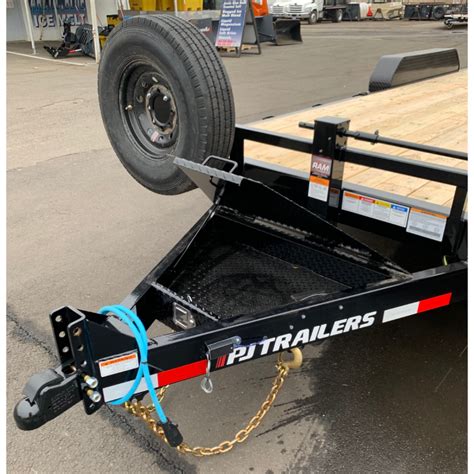 PJ Trailers CC 20ft Equipment Trailer with Beaver Tail and Ladder Ramps ...