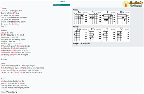 Chord: Dancin - tab, song lyric, sheet, guitar, ukulele | chords.vip