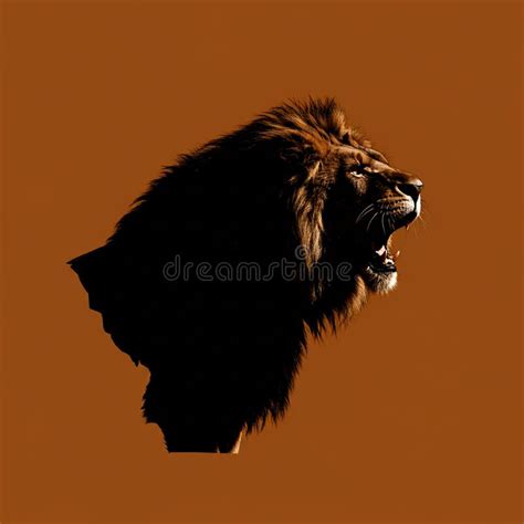 silhouette roaring lion stock illustrations  silhouette roaring