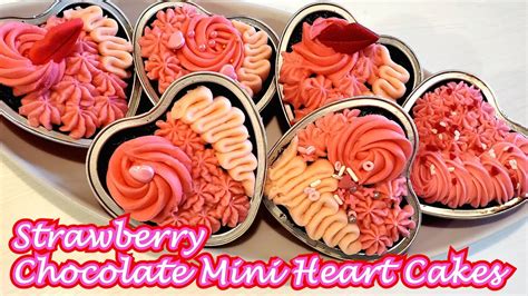 Adorable Valentine Mini Heart Cakes Strawberry Chocolate Mini Heart